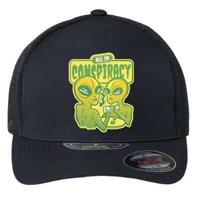 All In Conspiracy Poker Alien Flexfit Unipanel Trucker Cap