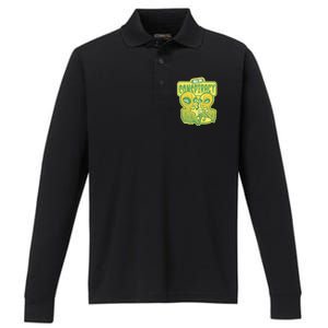 All In Conspiracy Poker Alien Performance Long Sleeve Polo