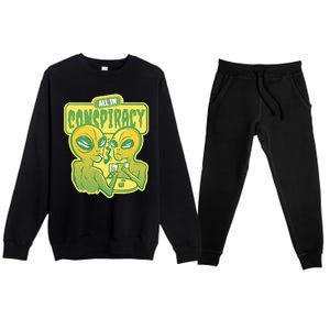 All In Conspiracy Poker Alien Premium Crewneck Sweatsuit Set