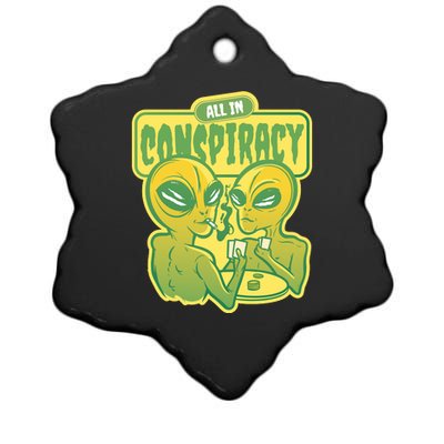 All In Conspiracy Poker Alien Ceramic Star Ornament