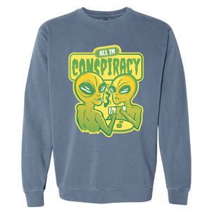 All In Conspiracy Poker Alien Garment-Dyed Sweatshirt