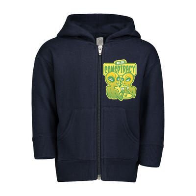 All In Conspiracy Poker Alien Toddler Zip Fleece Hoodie