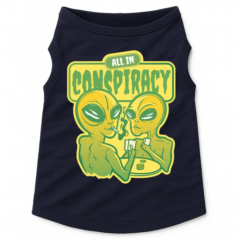All In Conspiracy Poker Alien Doggie Tank