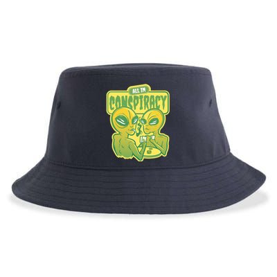 All In Conspiracy Poker Alien Sustainable Bucket Hat