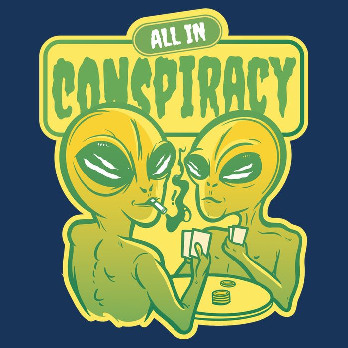 All In Conspiracy Poker Alien Flatbill Hat