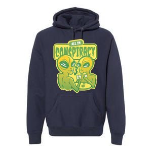 All In Conspiracy Poker Alien Premium Hoodie