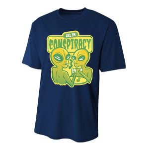 All In Conspiracy Poker Alien Performance Sprint T-Shirt