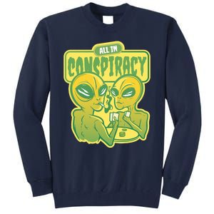 All In Conspiracy Poker Alien Tall Sweatshirt