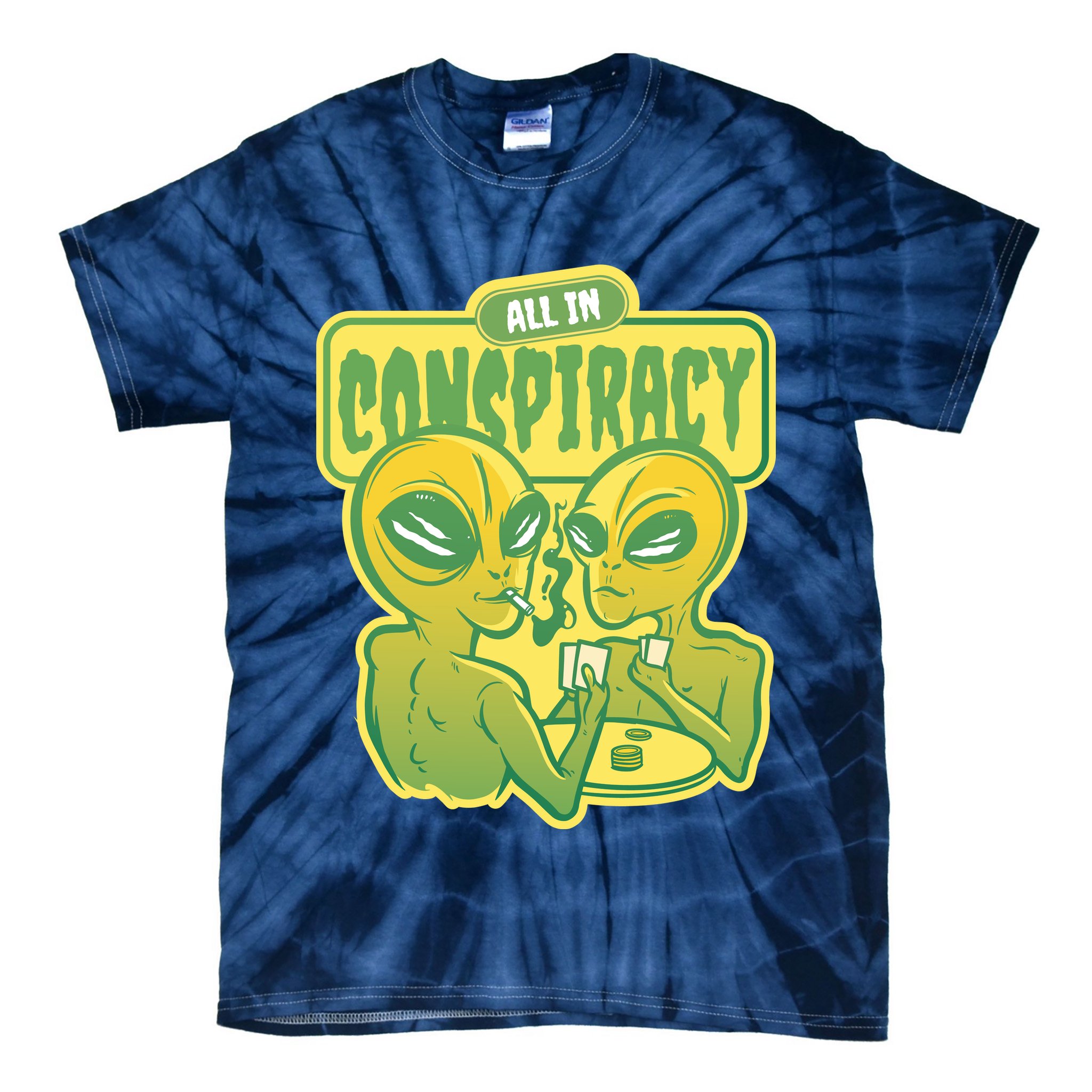 All In Conspiracy Poker Alien Tie-Dye T-Shirt