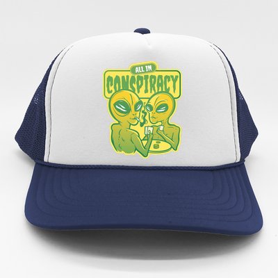 All In Conspiracy Poker Alien Trucker Hat