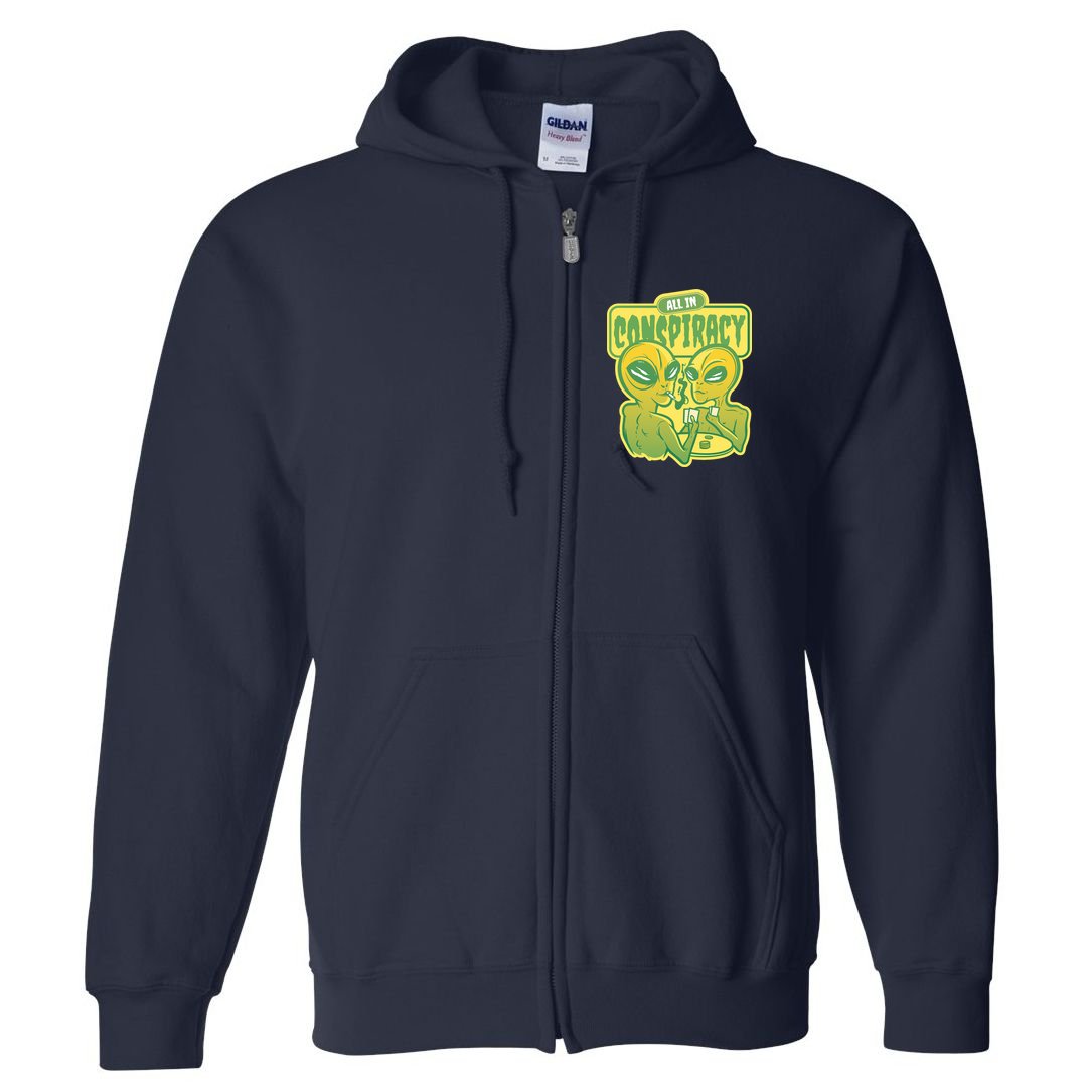 All In Conspiracy Poker Alien Full Zip Hoodie