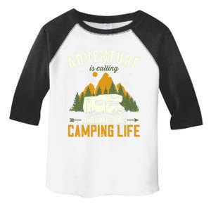 Adventure Is Calling And I Must Go Camping Life Funny Gift Toddler Fine Jersey T-Shirt