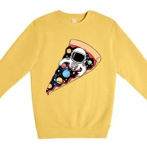 Astronaut In Cosmic Pizza Slice Premium Crewneck Sweatshirt