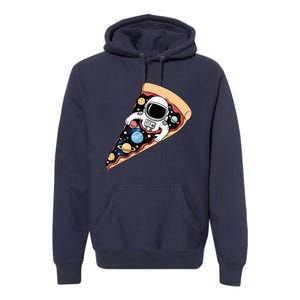 Astronaut In Cosmic Pizza Slice Premium Hoodie