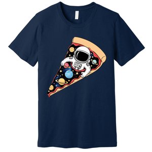 Astronaut In Cosmic Pizza Slice Premium T-Shirt