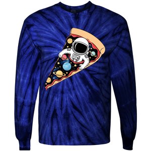 Astronaut In Cosmic Pizza Slice Tie-Dye Long Sleeve Shirt