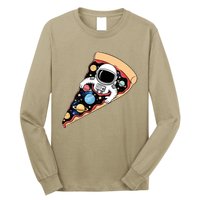 Astronaut In Cosmic Pizza Slice Long Sleeve Shirt