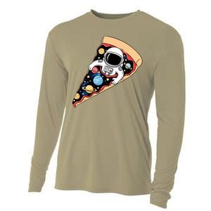 Astronaut In Cosmic Pizza Slice Cooling Performance Long Sleeve Crew