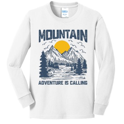 Adventure Is Calling Mountain Kids Long Sleeve Shirt