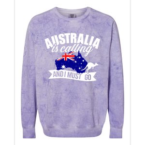 Australia Is Calling And I Must Go Great Gift Colorblast Crewneck Sweatshirt