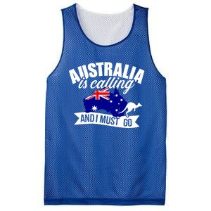 Australia Is Calling And I Must Go Great Gift Mesh Reversible Basketball Jersey Tank