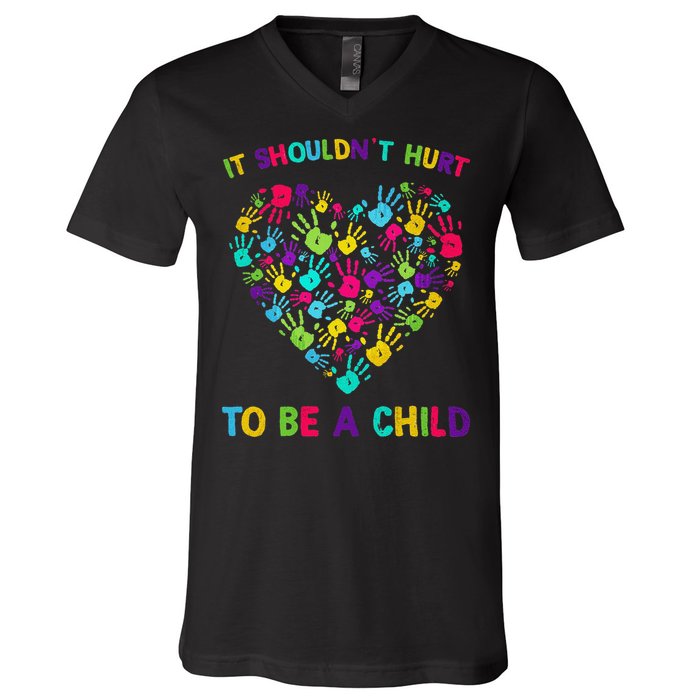 April Is Child Abuse Prevention Month Child Abuse Awareness V-Neck T-Shirt