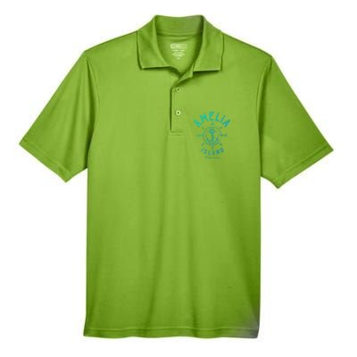 Amelia Island Compass Rose Florida Cute Gift Men's Origin Performance Pique Polo