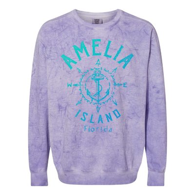 Amelia Island Compass Rose Florida Cute Gift Colorblast Crewneck Sweatshirt