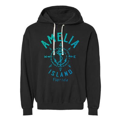 Amelia Island Compass Rose Florida Cute Gift Garment-Dyed Fleece Hoodie