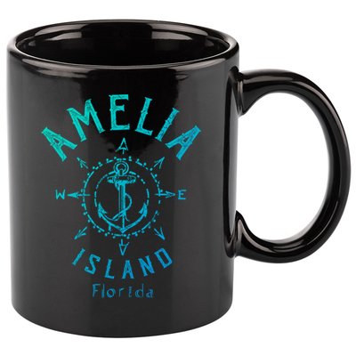 Amelia Island Compass Rose Florida Cute Gift 11oz C Handle Ceramic Mug