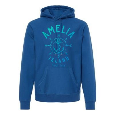 Amelia Island Compass Rose Florida Cute Gift Premium Hoodie