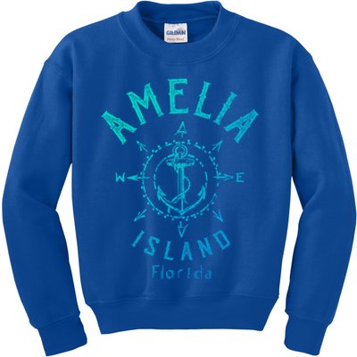 Amelia Island Compass Rose Florida Cute Gift Kids Sweatshirt