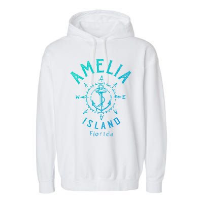 Amelia Island Compass Rose Florida Cute Gift Garment-Dyed Fleece Hoodie