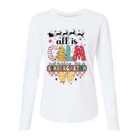 All Is Calm Just Kidding This Is Kindergarten Christmas Womens Cotton Relaxed Long Sleeve T-Shirt