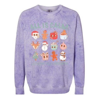 All Is Calm Just Kidding This Is Kindergarten Christmas Colorblast Crewneck Sweatshirt