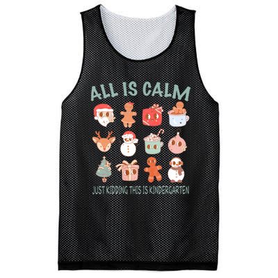 All Is Calm Just Kidding This Is Kindergarten Christmas Mesh Reversible Basketball Jersey Tank