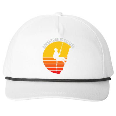 Adventure Is Calling Funny Camping & Fishing Hiking & Nature Camping Outdoors Snapback Five-Panel Rope Hat