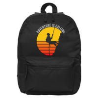 Adventure Is Calling Funny Camping & Fishing Hiking & Nature Camping Outdoors 16 in Basic Backpack