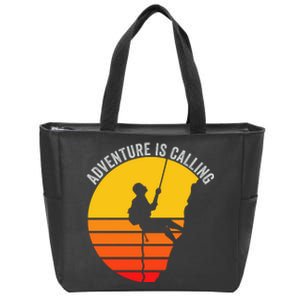 Adventure Is Calling Funny Camping & Fishing Hiking & Nature Camping Outdoors Zip Tote Bag