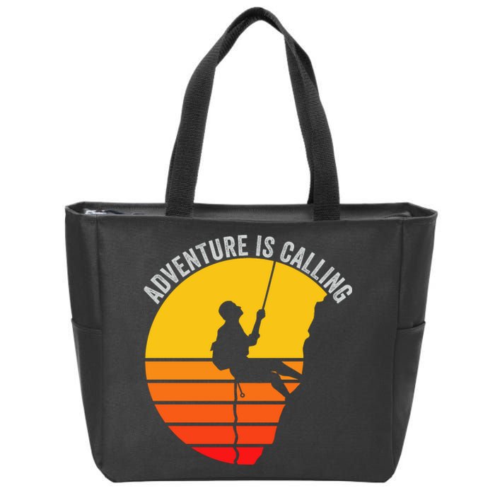 Adventure Is Calling Funny Camping & Fishing Hiking & Nature Camping Outdoors Zip Tote Bag