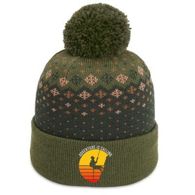 Adventure Is Calling Funny Camping & Fishing Hiking & Nature Camping Outdoors The Baniff Cuffed Pom Beanie