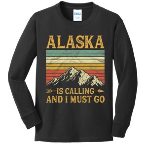 Alaska Is Calling And I Must Go Kids Long Sleeve Shirt