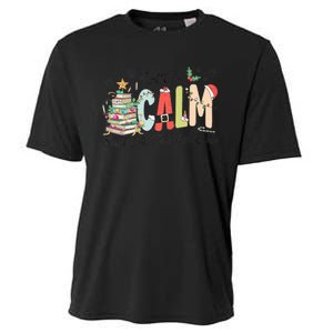 All Is Calm Said No Teacher Ever Funny Christmas Teacher Cooling Performance Crew T-Shirt