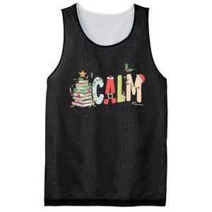 All Is Calm Said No Teacher Ever Funny Christmas Teacher Mesh Reversible Basketball Jersey Tank