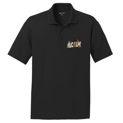 All Is Calm Said No Teacher Ever Funny Christmas Teacher PosiCharge RacerMesh Polo