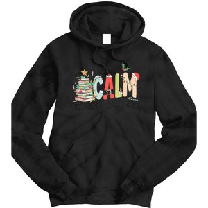 All Is Calm Said No Teacher Ever Funny Christmas Teacher Tie Dye Hoodie