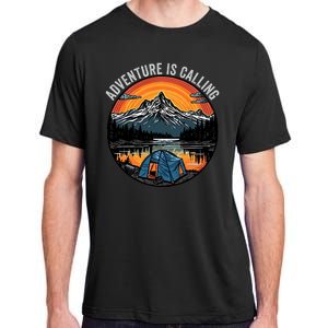 Adventure Is Calling Funny Camping & Fishing Father’s Day Camping Outdoors Adult ChromaSoft Performance T-Shirt