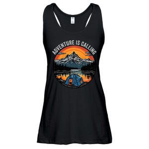 Adventure Is Calling Funny Camping & Fishing Father’s Day Camping Outdoors Ladies Essential Flowy Tank