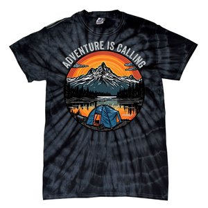 Adventure Is Calling Funny Camping & Fishing Father’s Day Camping Outdoors Tie-Dye T-Shirt