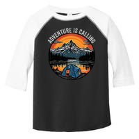 Adventure Is Calling Funny Camping & Fishing Father’s Day Camping Outdoors Toddler Fine Jersey T-Shirt